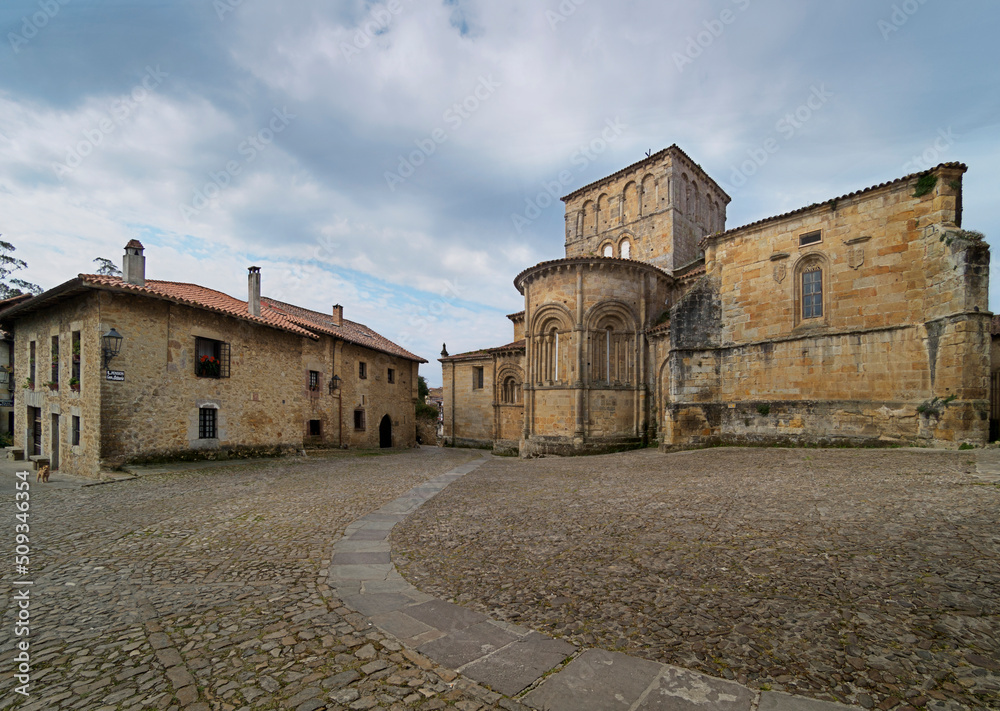 Picturesque and medieval village of cobbled streets in Santillana de Mar, Cantabria, SPAIN