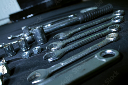 Metal Engineering Hand Tools On Angle Shelf In Workshop   © AnyVIDStudio