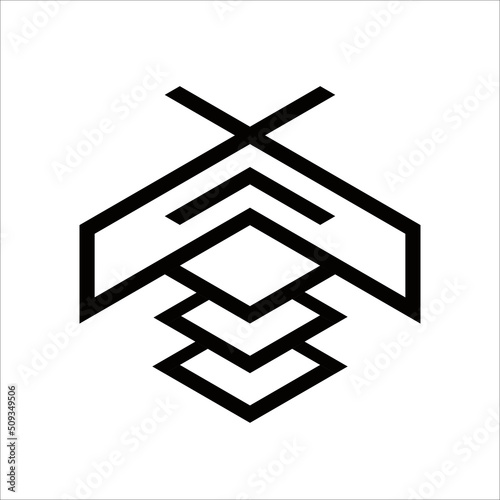 Abstract Outline Bee Modern Logo Design Template Vector Illustrations
