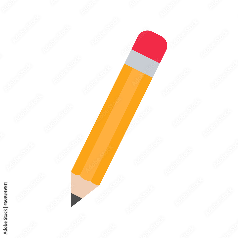 Simple pencil for drawing and writing. Flat isolated icon. Vector illustration. Simple pencil for drawing and writing. Flat isolated icon. Vector illustration.