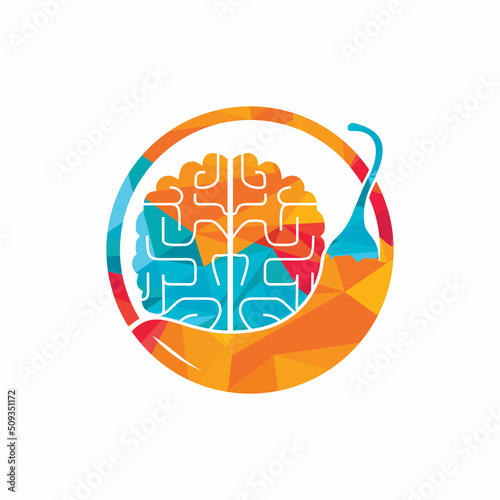 Chili brain vector logo design template. Spicy intelligence logo design concept. 