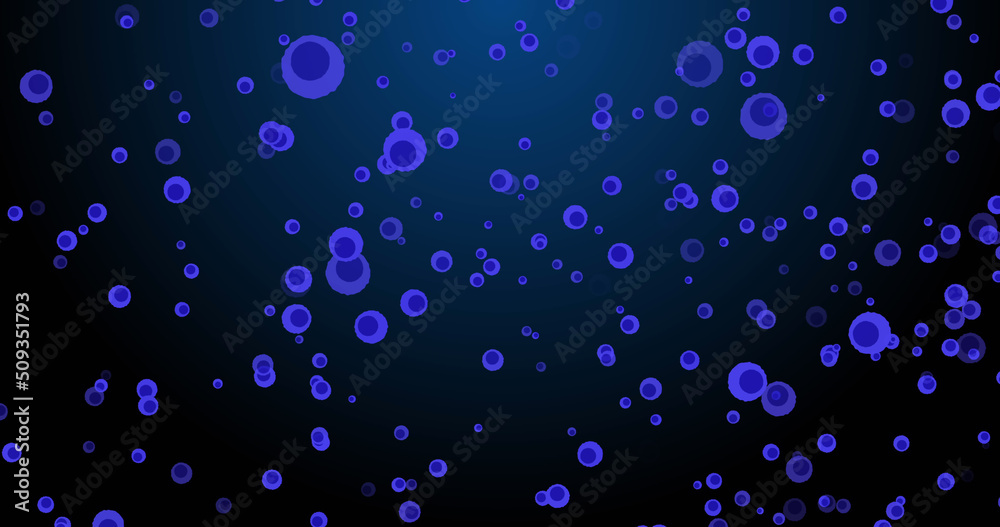 Image of blue circles floating on navy background