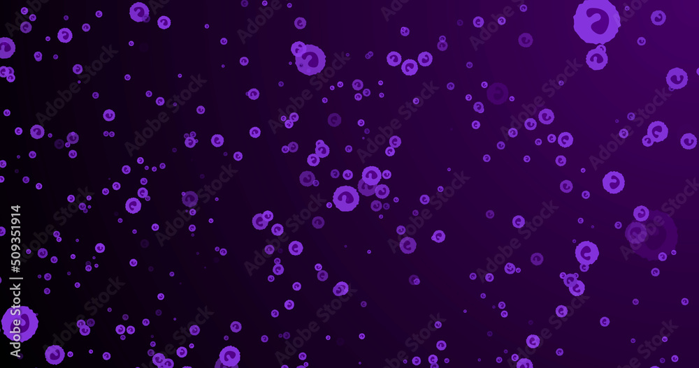 Image of purple circles floating on violet background Image of purple circles floating on violet background