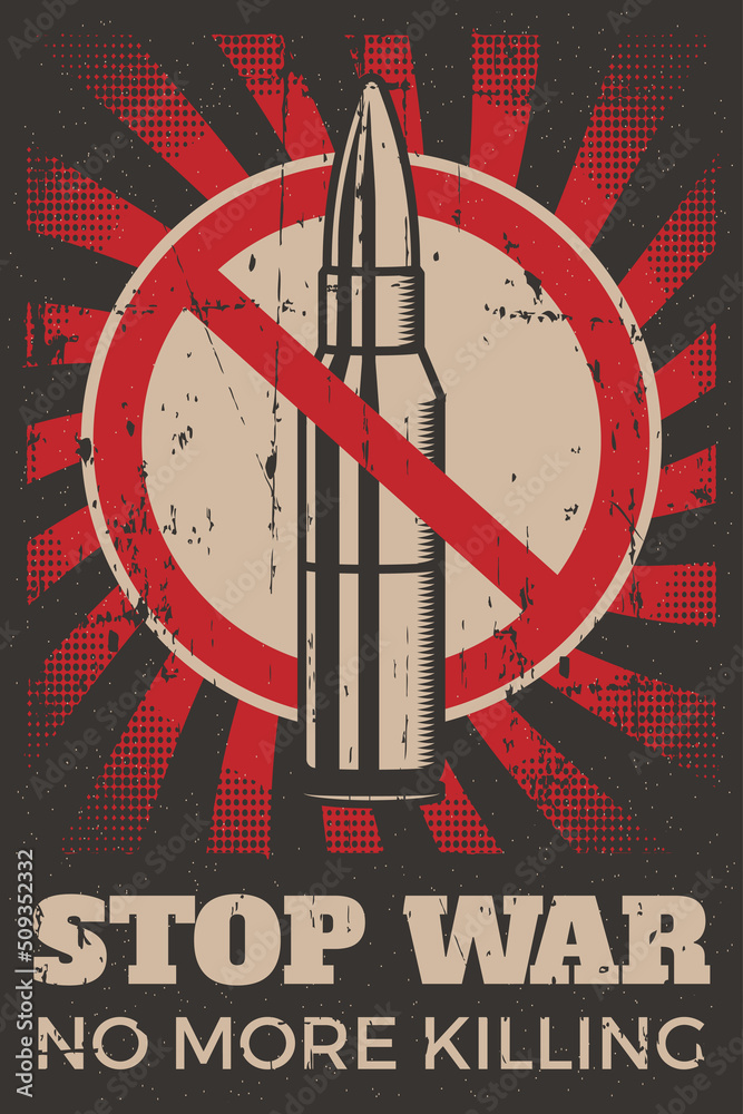Stop War No More Killing Retro Poster Stop War No More Killing Retro Poster