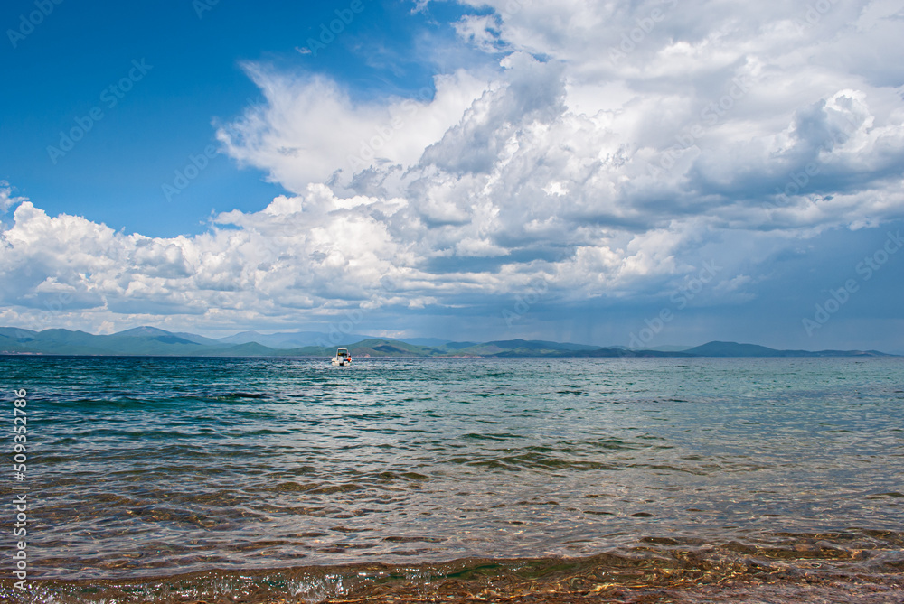 Obraz premium Tourism and sea travel. Rest on the sea.