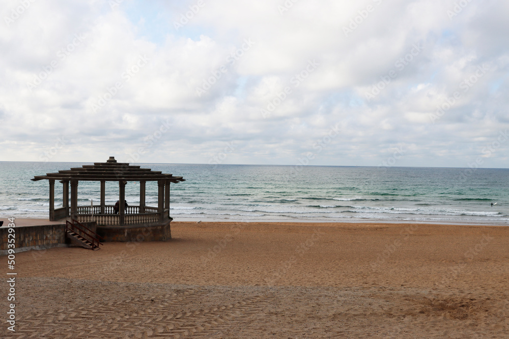 View of the beach of Zarautz, Spain