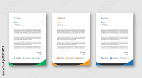 Modern corporate letterhead template design