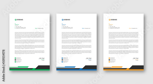 Modern corporate letterhead template design