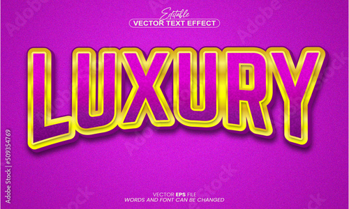 Luxury gold purple color text effects vector eps file
