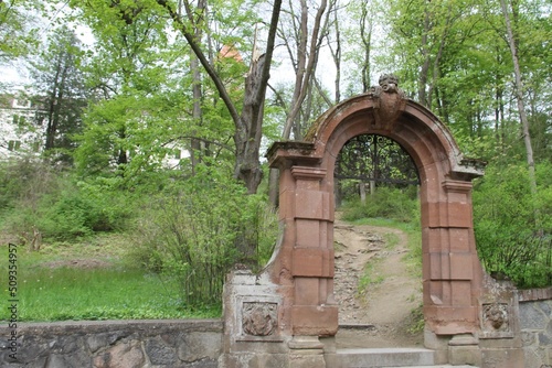 A gate in the garden of Konopiste, Czech Republic