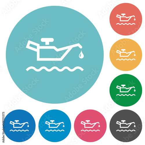 Oil level indicator flat round icons