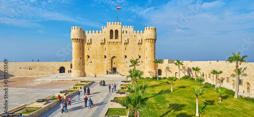 Qaitbay Fort from its ramparts, Alexandria, Egypt photo