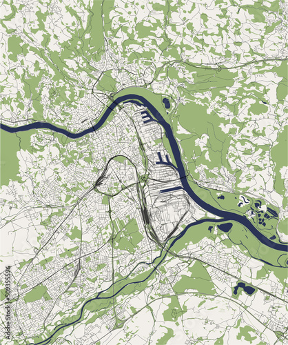 map of the city of Linz, Austria