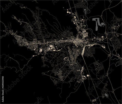 Принти на полотні map of the city of Miskolc, Hungary