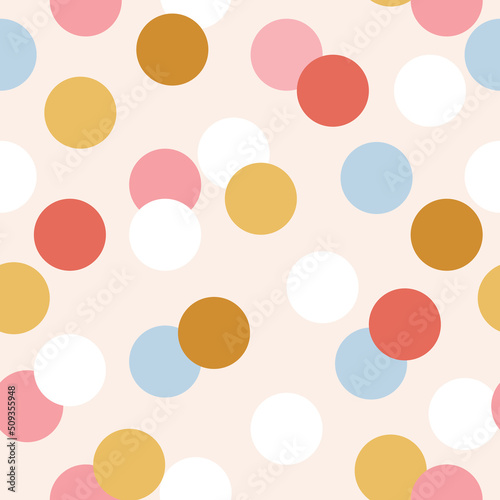 Abstract Graphic Modern Bold Seamless Repeat Pattern Polka Dot Confetti 