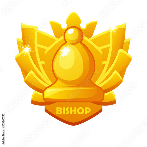 Bishop icon. Chess award symbol for chess strategy board game. photo