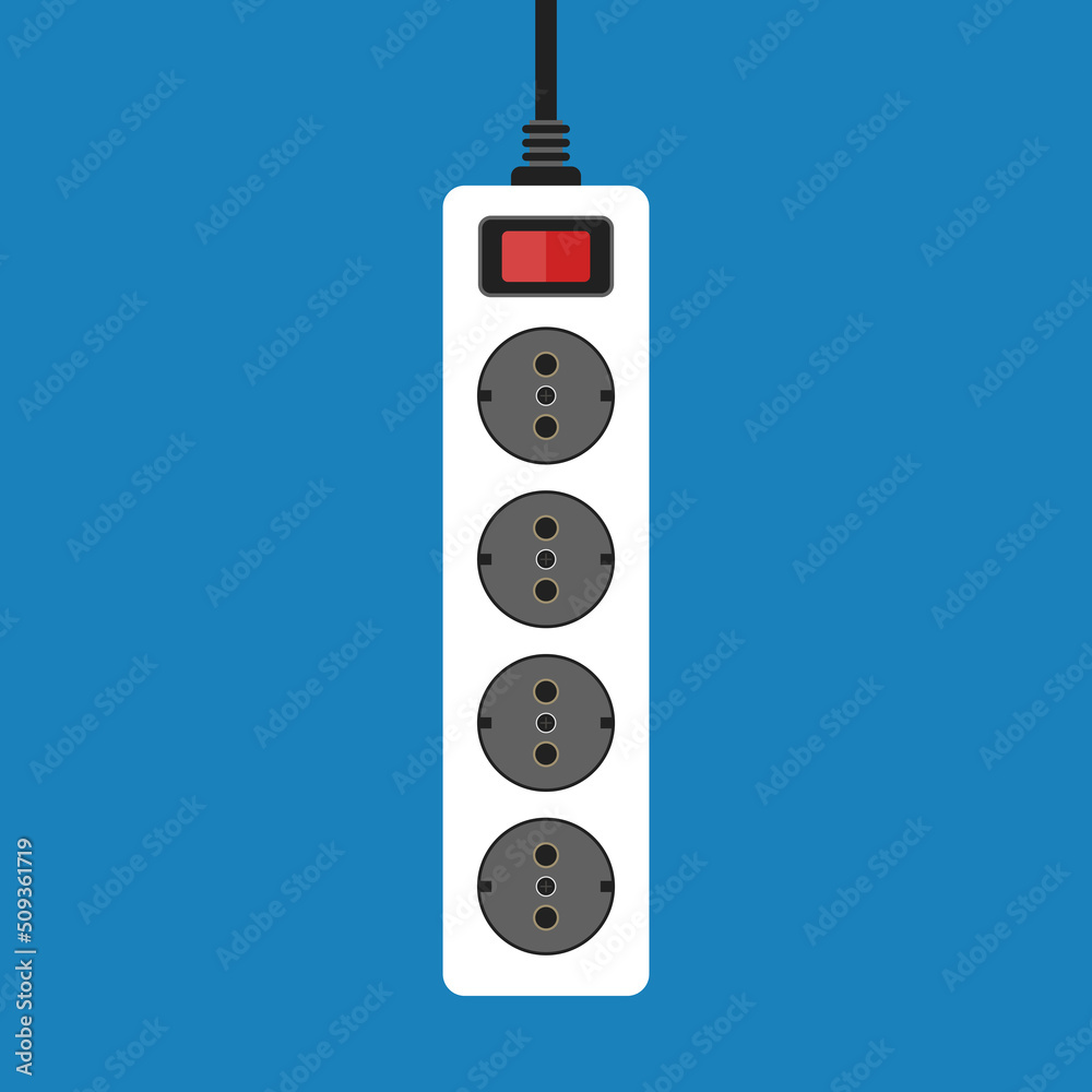 Vetor de Plug vector. Outlet vector. Power strip safety, short circuit