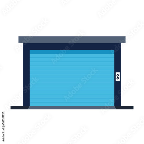 Warehouse door. Warehouse door on white background.