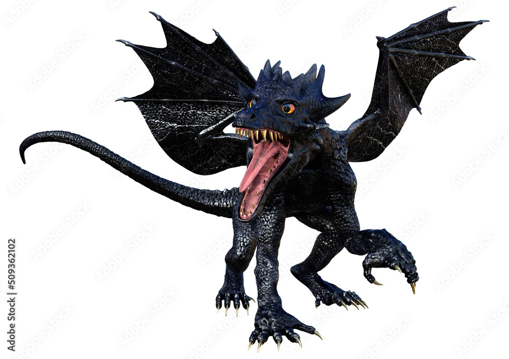 3D Rendering Fairy Tale Dragon on White 3D Rendering Fairy Tale Dragon on White