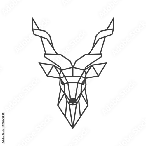 Antelope in geometric style. of animal for use as a print on t-shirt and poster Vector illustration