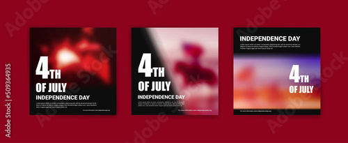 4th of july happy independence day. Social media post template for united states independence day.