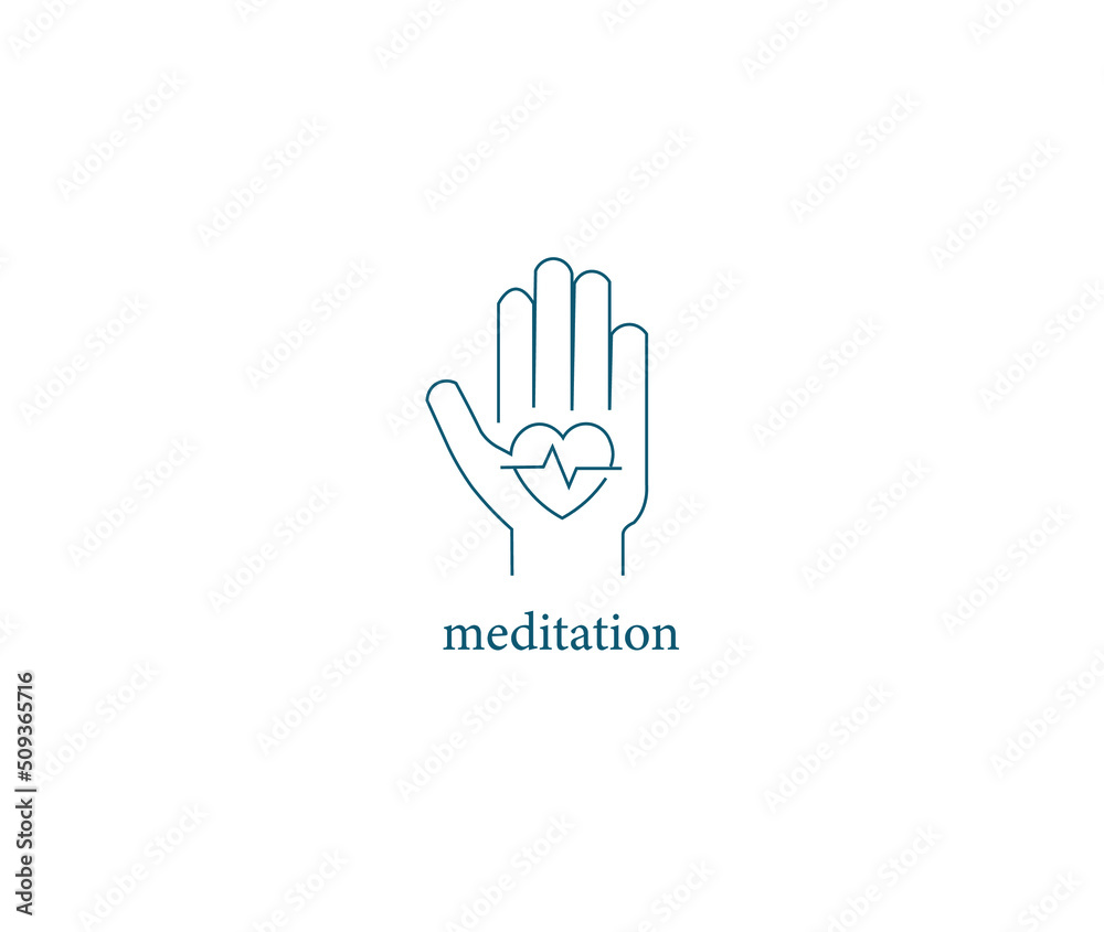 Meditation icon line art vector illustration Meditation icon line art vector illustration