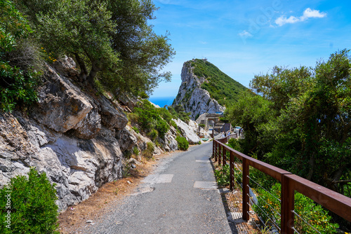 Narrow mountain road at the top of the Rock of Gibraltar