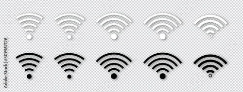 Wireless and wifi icon. Wi-fi signal symbol. Internet Connection.