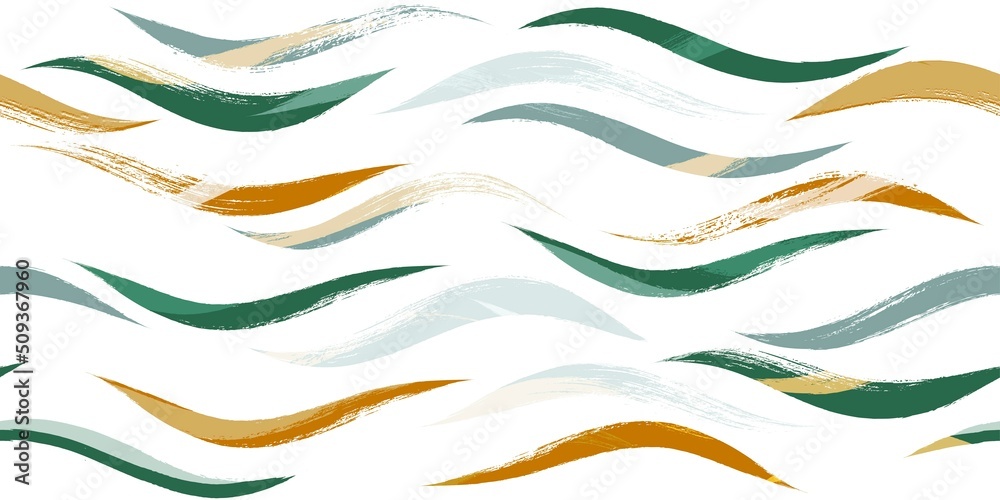 Seamless Wave Pattern, Hand drawn water sea modern vector background. Wavy beach brush stroke, curly grunge paint lines, watercolor illustration Seamless Wave Pattern, Hand drawn water sea modern vector background. Wavy beach brush stroke, curly grunge paint lines, watercolor illustration