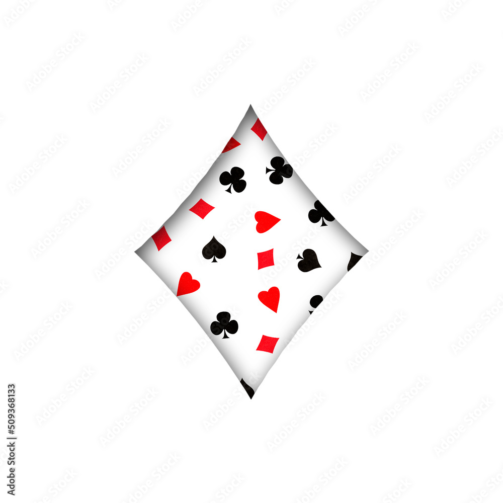 Card suit, Diamonds, from various card suits. Shadow. Isolated on a ...