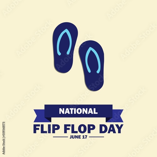 Flip Flops Vector Icon. National Flip Flop Day design concept, suitable for social media post templates, posters, greeting cards, banners, backgrounds, brochures. vector illustration