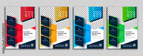 creative corporate abstract business flyer template set vector
