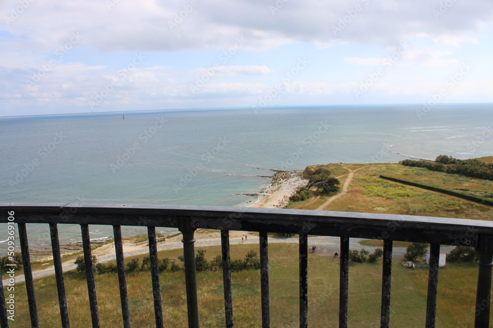 Vue du phare de Chassiron, vue sur de haut sur l'océan, île d'Oléron