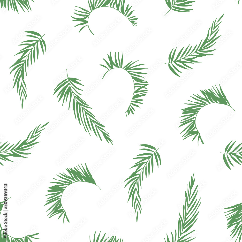 Coconut palm leaves vector seamless pattern Coconut palm leaves vector seamless pattern