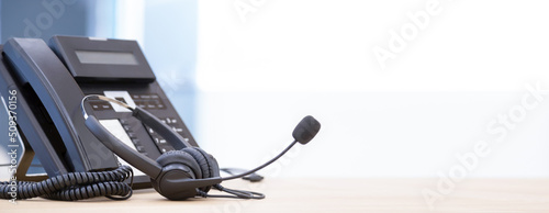 Картината върху платно Communication support, call center and customer service help desk