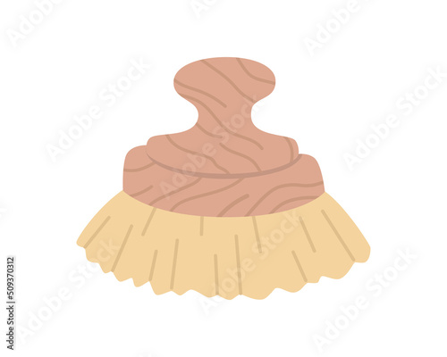 Body brush for bath or shower isolated on white.