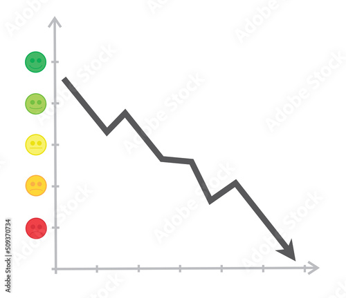 Emotions rating graph. vector illustration