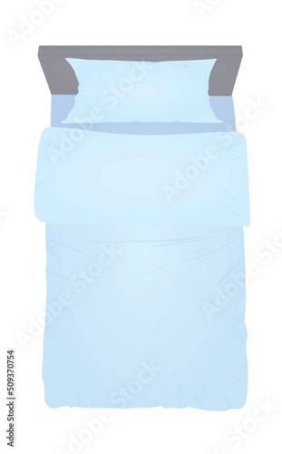 Home or hotel one man bed. vector illustration