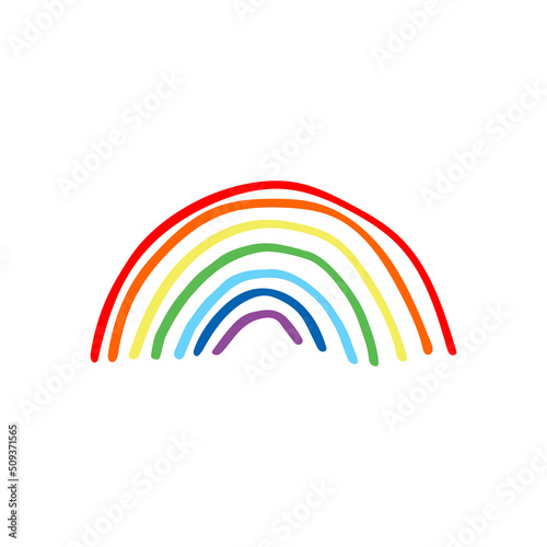 Vector Hand drawn bright rainbow