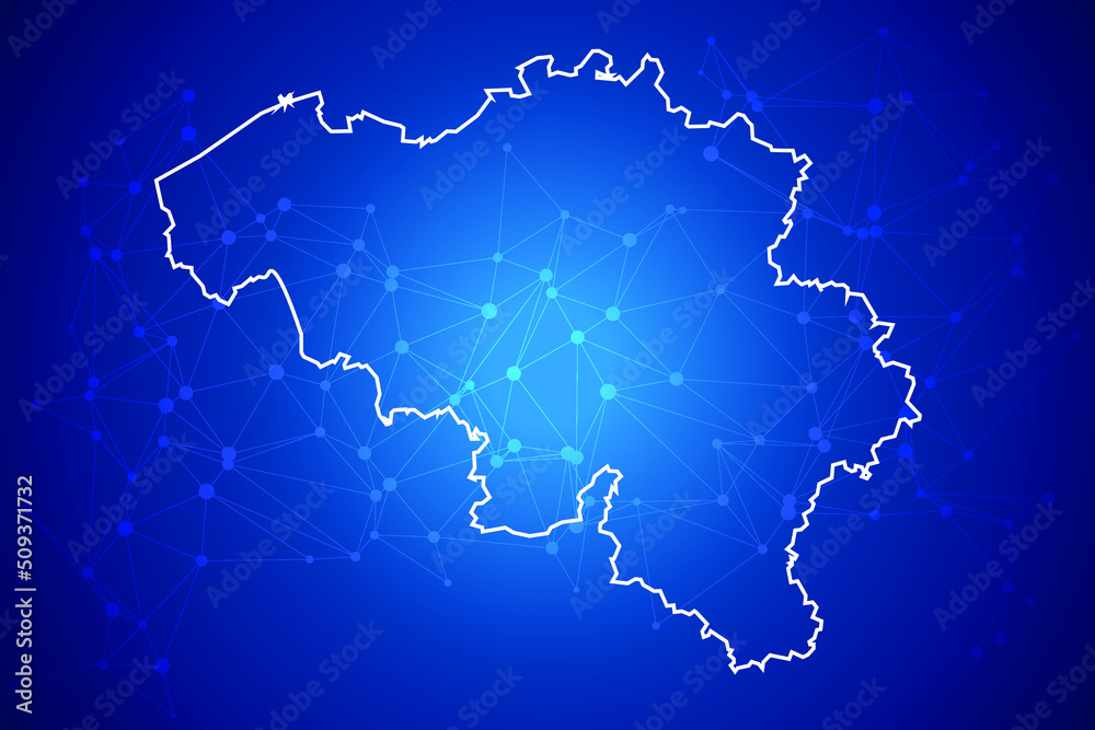 Belgium map Technology  with network connection background