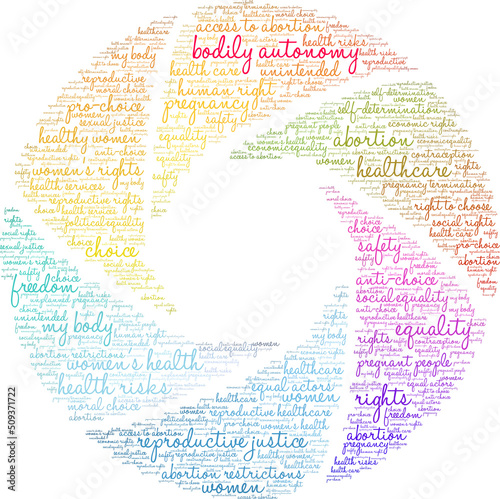 Bodily Autonomy Word Cloud on a white background. 