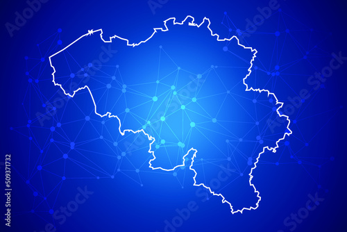 Belgium map Technology with network connection background