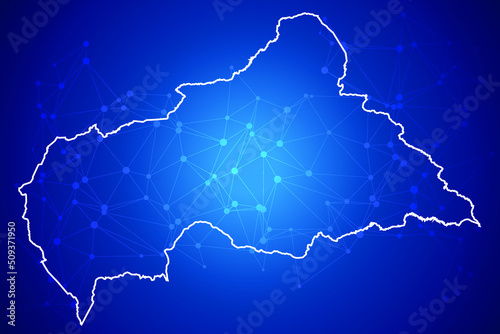 Central African Republic Map Technology  with network connection background