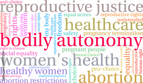 Bodily Autonomy Word Cloud on a white background. 