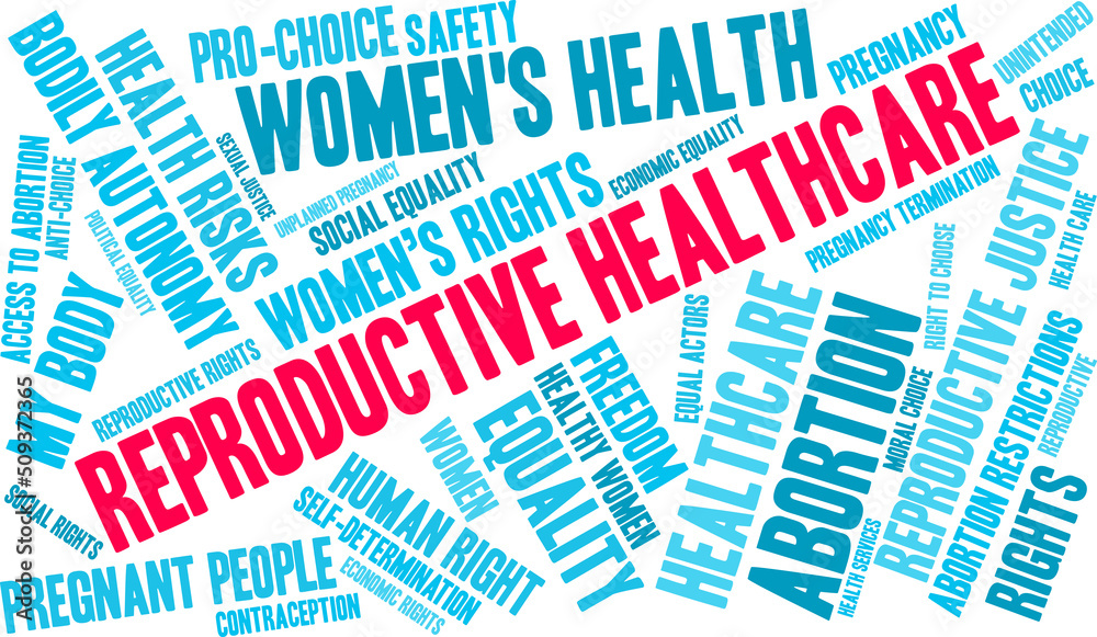 Reproductive Healthcare Word Cloud on a white background. Reproductive Healthcare Word Cloud on a white background.