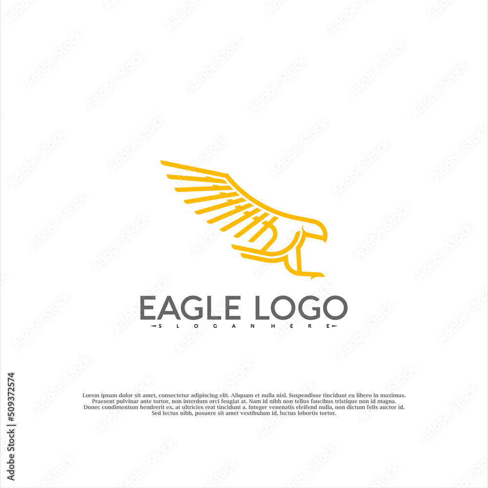 Fototapeta premium Golden eagle logo vector illustration design modern. creative design template.