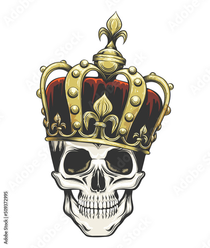Skull in A King Crown Tattoo