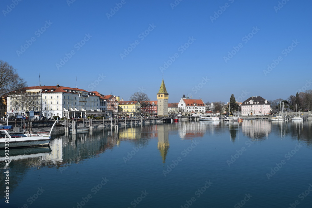 Obraz premium Lindau harbor ; Germany; Bavaria