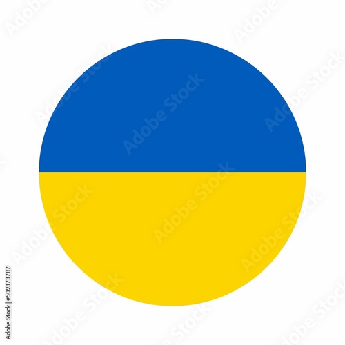 Ukraine flag colors in circle shape,graphic element vector illustration template.