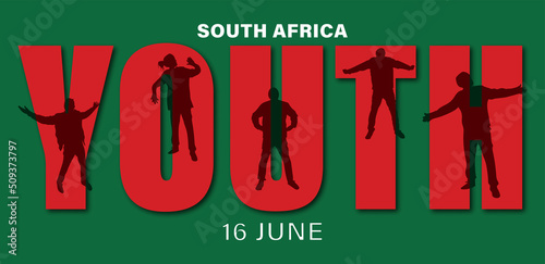 South Africa Youth Day. June 16.  Suitable for greeting card, poster and banner.  Vector Illustration of International Youth Day Poster Background photo